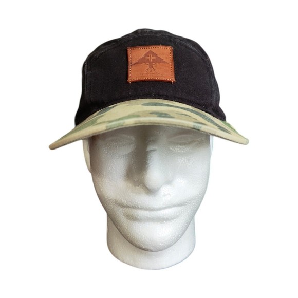 LRG Black Panda Camo Leather Adjustable Strap Cap One Size Fits Most - Picture 1 of 11